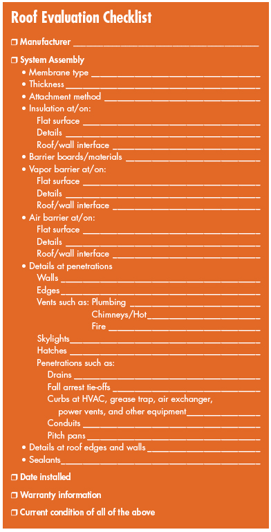 roofing maintenance checklist facility exteriors