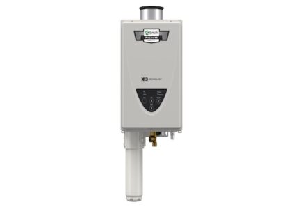 A. O. Smith 's Concentric Vent Non-Condensing Tankless Water Heater line with X3 Scale Prevention Technology A. O. Smith 's Concentric Vent Non-Condensing Tankless Water Heater line with X3 Scale Prevention Technology
